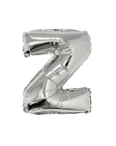 GLOBO LETRA Z METALIZADO PLATA 36 CM