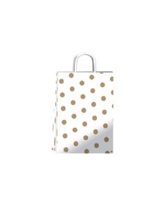 BOLSA GOLD DOTS 14 x 08 x 20 CM.