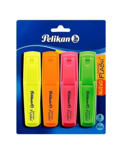 RESALTADOR FLASH SURTIDO FLUO X 4 UNI.