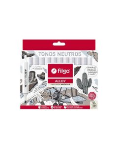 MARCADOR FILGO ALLOY ARTISTICO DOBLE PUNTA TONOS NEUTROS X 12 UNI.