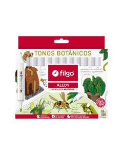 MARCADOR FILGO ALLOY ARTISTICO DOBLE PUNTA TONOS BOTANICOS X 12 UNI.