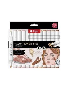 MARCADOR FILGO ALLOY ARTISTICO DOBLE PUNTA TONOS PIEL X 12 UNI.