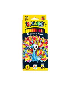 LÁPICES LARGOS DE COLORES SURTIDOS SPLASH X 24 UNIDADES