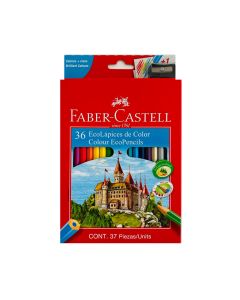 LÁPICES LARGOS DE COLORES FABER CASTELL X 36 UNIDADES