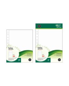 FOLIOS PP REFORZADOS A4  X 10 UNI.