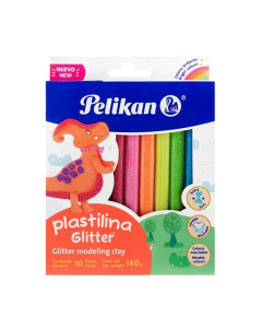 PLASTILINA GLITTER  SURTIDO 180 GR. X 10 UNI.