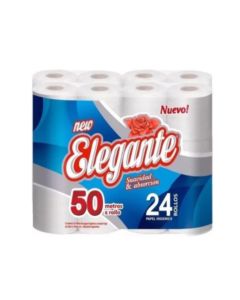 PAPEL HIGIENICO ELEGANTE 24 ROLLOS X 50 MTS.