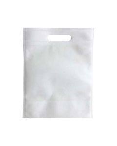 BOLSA TELA RIÑON 22,5 X 30 CM. BEIGE, BLANCO Y NEGRO