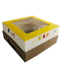 CAJA PARA BANDEJA DESAYUNO CON VISOR 25 x 25 x 12,5 CM.