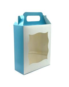 CAJA MALETIN METALIZADO CELESTE 20.5 x 17 x 7 CM.