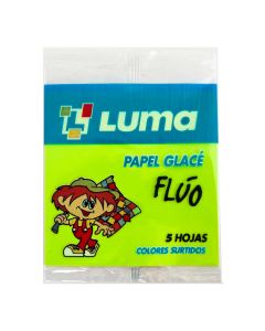 PAPEL GLACE FLUO X 5 UNI.