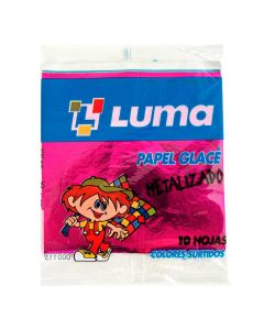PAPEL GLACE METALIZADO X 10 UNI.