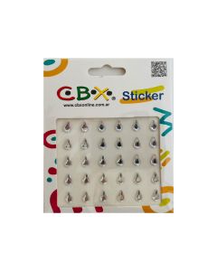 STICKERS AUTOADHESIVOS GOTA PLATA