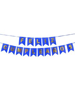 BANDERIN AZUL FELIZ CUMPLE