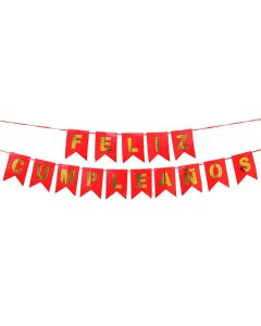 BANDERIN ROJO FELIZ CUMPLE