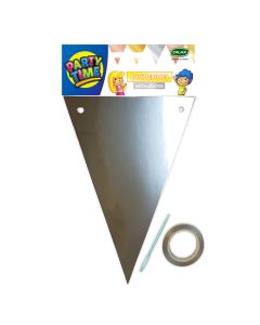 BANDERIN METALIZADO PLATA SILVER