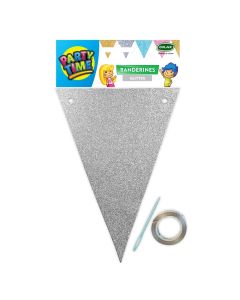 BANDERIN GLITTER PLATEADO