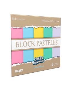 BLOCK DE CARTULINAS LISAS COLOR PASTEL X 20 UNI.