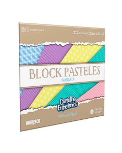 BLOCK DE CARTULINAS FANTASÍA COLOR PASTEL X 20 UNI.