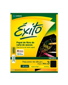 REPUESTO DE DIBUJO EXITO NEGRO  Nº3 X 5 HOJAS