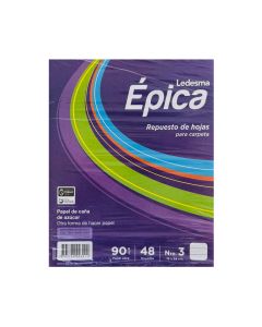 REPUESTO ESCOLAR ÉPICA Nº3 X 48 HOJAS RAYADAS X 90 GRS.