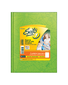 CUADERNO EXITO TAPA DURA Nº1 VERDE MANZANA X 48 HOJAS RAYADAS