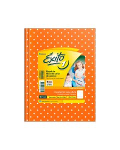 CUADERNO EXITO TAPA DURA NARANJA CON LUNARES X 48 HOJAS RAYADAS