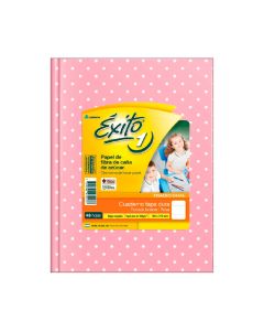 CUADERNO EXITO TAPA DURA ROSA CON LUNARES X 48 HOJAS RAYADAS