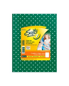 CUADERNO EXITO TAPA DURA VERDE CON LUNARES X 48 HOJAS RAYADAS