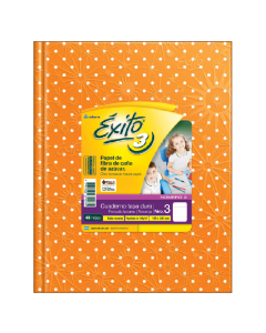 CUADERNO EXITO TAPA DURA Nº3 NARANJA X 48 HOJAS