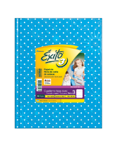 CUADERNO EXITO TAPA DURA Nº3 TURQUESA X 48 HOJAS