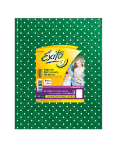 CUADERNO EXITO TAPA DURA Nº3 VERDE X 48 HOJAS