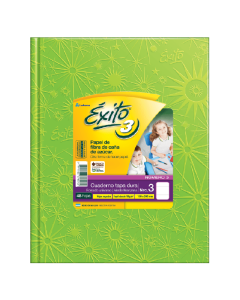 CUADERNO EXITO TAPA DURA VERDE MANZANA Nº3 X 48 HOJAS RAYADAS