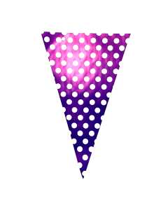 BANDERIN VIOLETA CON LUNARES BLANCOS