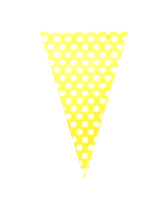 BANDERIN AMARILLO CON LUNARES BLANCOS
