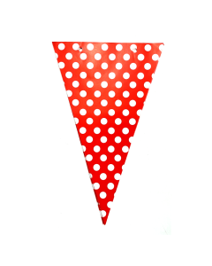 BANDERIN ROJO CON LUNARES BLANCOS
