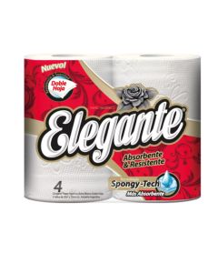 PAPEL HIGIENICO ELEGANTE BLANCO 4 ROLLOS X 20 MTS.