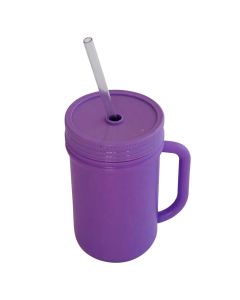 VASO CON TAPA Y SORBETE COLORES VARIOS