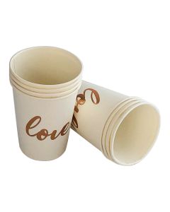 VASO POLIPAPEL ROSE GOLD LOVE 8 OZ X 8 UNI