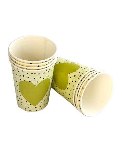VASO POLIPAPEL CORAZON LIMA X 8 UNI