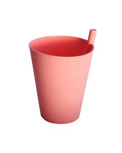 VASO CON BOMBILLA 300 CC. ROSA PASTEL