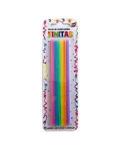 VELAS CUMPLEAÑOS FINITAS COLORES PASTEL X 24 UNI