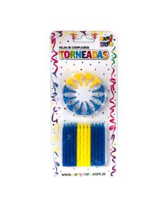 VELA TORNEADA BOCA CON BASE X 24 U.