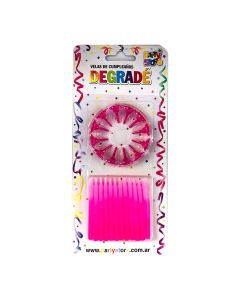 VELA DEGRADE MAGENTA CON BASE X 24 U.