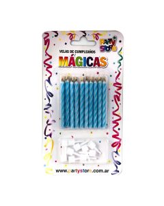 VELA MAGICA CELESTE X 10 U.