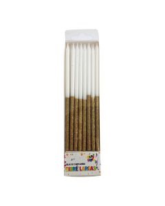 VELAS LARGAS GIBRE DORADO X 16 UNI