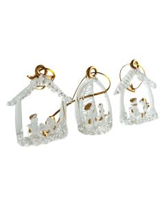 SET PESEBRE VIDRIO DORADO 