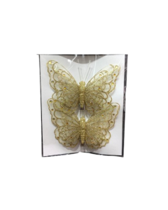 MARIPOSA DOBLE DORADA X 2 UNIDADES