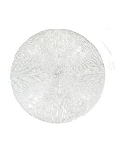 INDIVIDUAL REDONDO PVC CALADO RAYADO PLATEADO