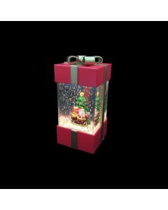 CAJA REGALO PAPA NOEL TRINEO CON MUSICA Y LUZ